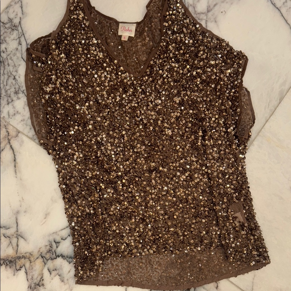 Pisarro Nights Brown Sequin Women's Top